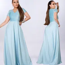 vestido longo elegante gode para casamento/festa/madrinha de casamento de lurex e saia de crepe acetinado