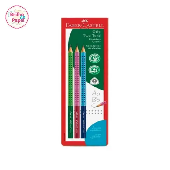 Lápis Grafite - Kit Ecolápis Grip Two Tone Mix Faber-Castell C/03 Und