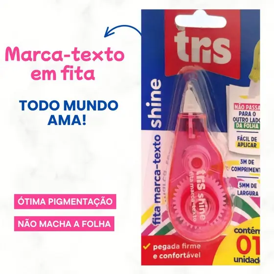 FITA MARCA TEXTO TRIS SHINE 3MX5MM