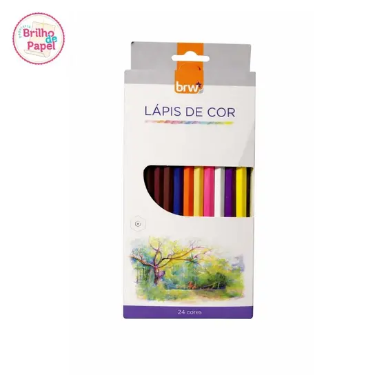 Lápis de cor 24 cores BRW madeira