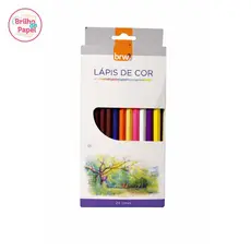 Lápis de cor 24 cores BRW madeira