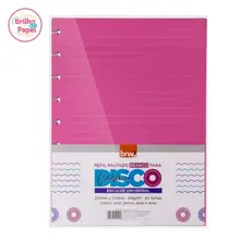 Refil Miolo Colorido Caderno Disco Pautado 40fls 231mm X 172mm - BRW