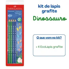 Kit Ecolápis Grafite Dinossauro C/4 unidades DINO FABER-CASTELL
