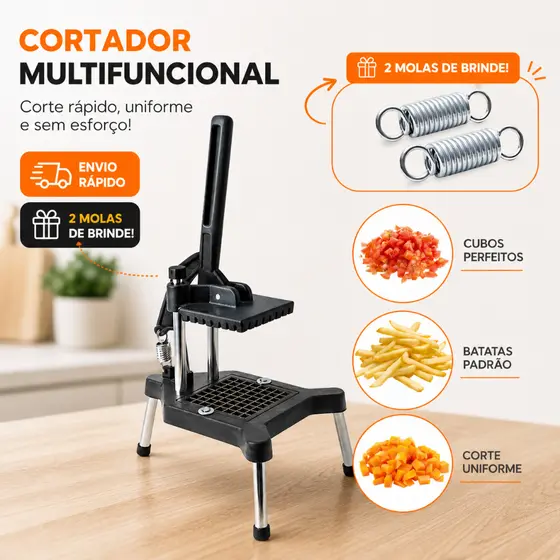 Picador Cortador De Legumes E Frutas Reforçado Nylon Profissional Preto Cabrita Perereca