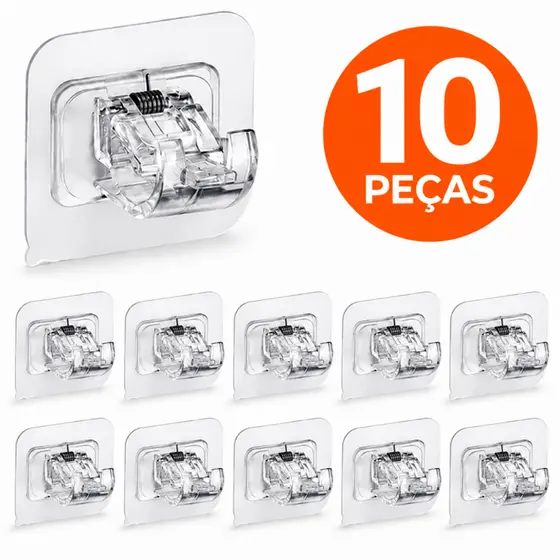 Kit Ganchos adesivos para varão de cortina que não precisa furar suporte de parede Kit Ganchos adesi