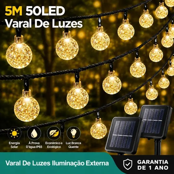 5M 50LED Varal De Luzes Iluminação Luzes De Natal Externa Decoração For Gambiarra Casamento Jardim