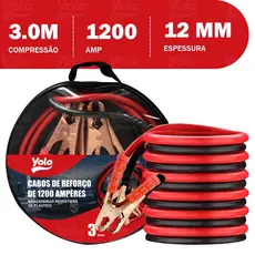 Cabo Chupeta Carregador Bateria 1200amp Carro Caminhao Moto 3m envio rápido