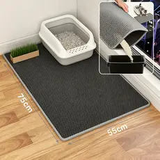 Tapete Grande para Caixa de Areia de Gatos EVA – Coletor de Sujeira, Fácil Limpeza e Antiderrapante