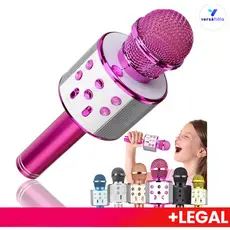 Microfone infantil de karaokê com efeito sonoro divertido recarregável Bluetooth