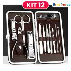 Equipamento portátil de Manicure com unhas, pinças e tesouras