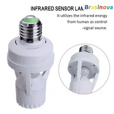 Sensor 360o soquete luz infravermelha casa branco esportes Interior automático