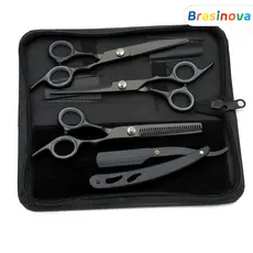 4 Kits profissionais de corte de cabelo com areia Zero, barbear dourado em aço inoxidável