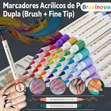 Caneta dupla para unhas em acrílico: 24/36/48/72 cores – perfeita para decoração e arte nas unhas