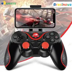 Controle Joystick Bluetooth Universal Com Cabo USB E Suporte Para Celular Tablet Android Ipad