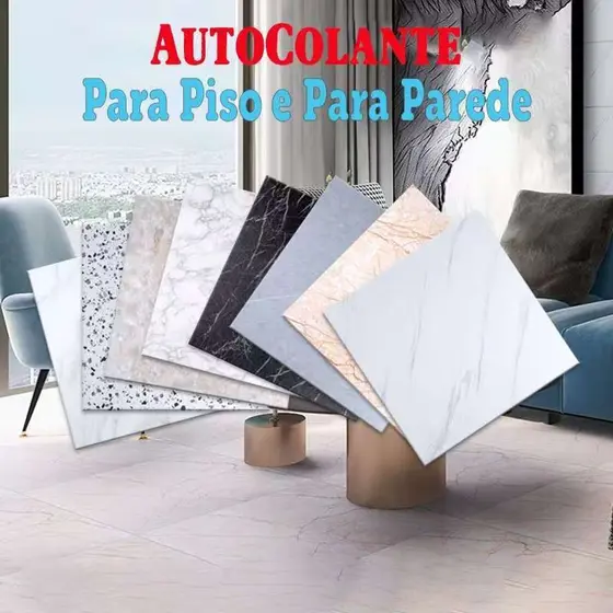 5 PEÇAS- Painel Placa Para Parede E Piso Auto Adesivo 60cm x 60cm=0.36㎡ Impermeável Mármore Promoção