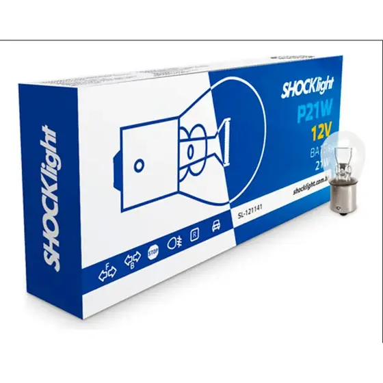 Kit 10 Lampadas Sinalização Carro 1 Polo P21w 12v Shocklight