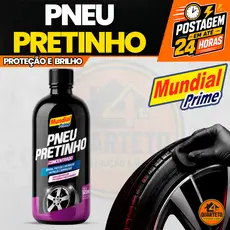 Pneu Pretinho 100ml Mundial Prime Automotivo Proteção Contra Ressecamento Brilho Molhado E Duradouro