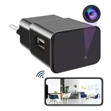 Micro Camera Espiã Wifi Carregador Tomada Fullhd grava video e audio monitoramento via celular