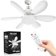 Ventilador de Teto com Luz Silencioso Controle Remoto Economica Instalação Fácil LED Bivolt E27