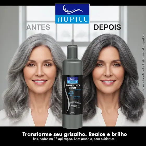 Shampoo Cinza Escuro Nupill 300ml