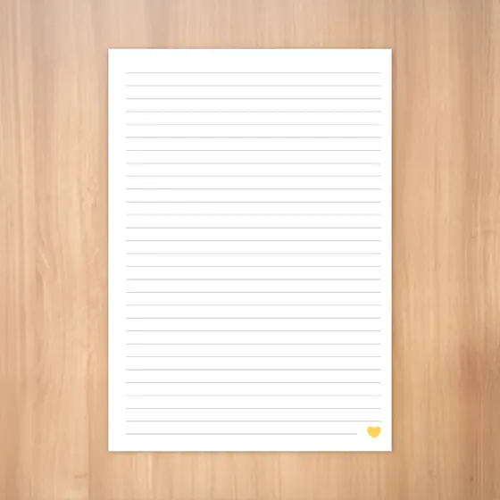 Refil de folhas para caderno A5, sem furação | Miolo para caderno | 50 folhas | 100 folhas | Coração