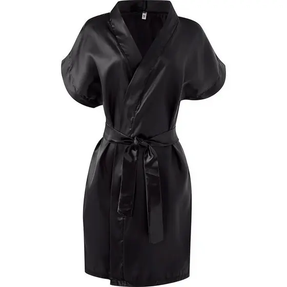 Robe Cetim Roupão Feminino Elegante Noiva/Madrinha/Debutante-- Preto