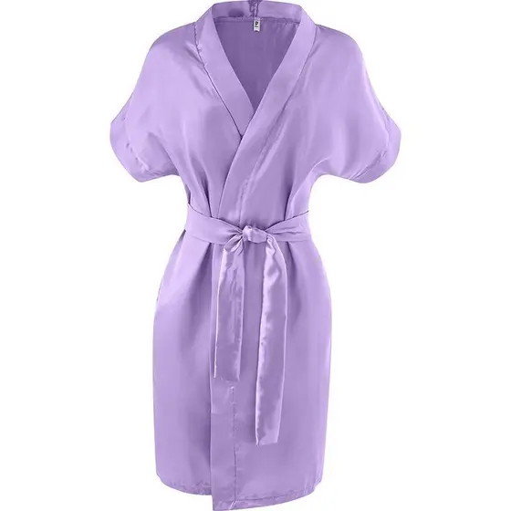 Robe de Cetim na Cor Lilas Para Madrinha De Casamento