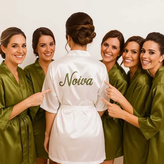 Kit Robes para Noiva e Madrinhas – Elegância e Conforto para o Grande Dia