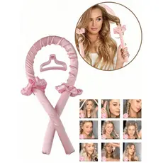 Modelador de Cachos de Cetim Rosa – Cachos Deslumbrantes Sem Calor e Com Muito Estilo!