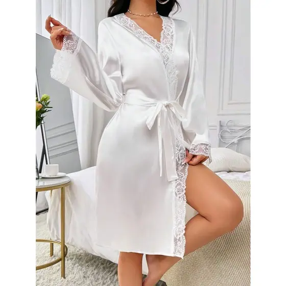 Robe de Noiva Branco com Detalhes em Renda – Elegância e Conforto para o Seu Grande Dia