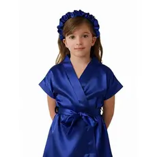Robe Infantil de Cetim- Conforto e Elegância para Sua Pequena! Azul Marinho
