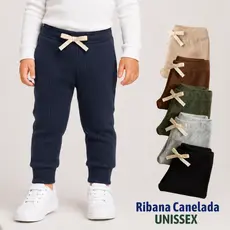 Kit Calça Jogger Infantil Sortida Unissex  Canelada Algodão com Elastano