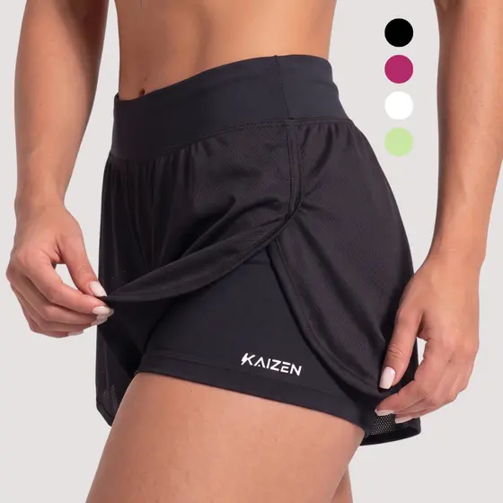 SHORT FEMININO DUPLO 2 EM 1 COMPRESSÃO COM BOLSO INTERNO dry fit bermuda para treinar na academia