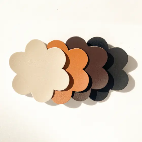 Kit Porta Copo Bolacha Premium em Couro Sintético Mesa Posta Apoio Flor