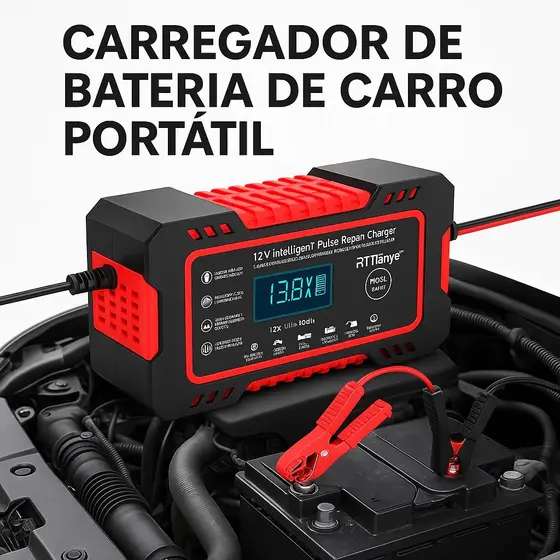 Carregador de bateria de carro inteligente 12V mantenedor 4Ah-100Ah dessulfurizador