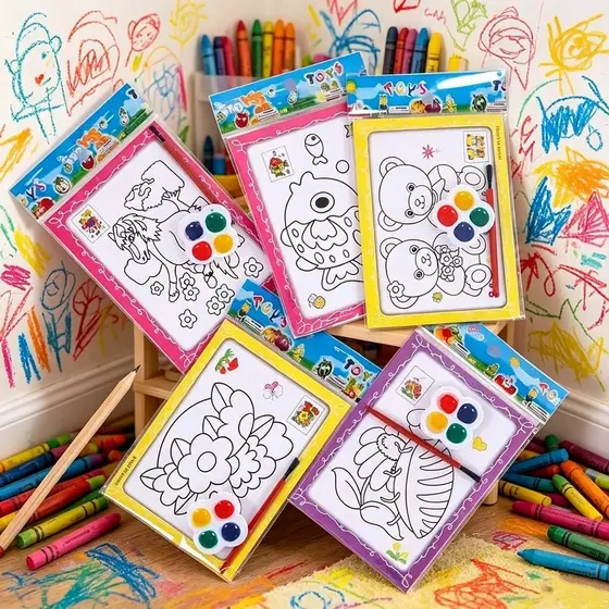 Novos 10 Conjuntos de Brinquedos para Pintura Infantil - Cores, Fundo Aquarela e Grafite - Presentes de Natal