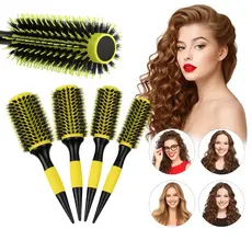 Kit 3 pc Escova De Cabelo Térmica Cerdas De Javali Mista Madeira