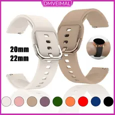 20mm 22mm Pulseira De Silicone Para Smartwatch Amazfit Bip 6 Bip 5 Pro/GTR MINI/GTS 5/Samsung Galaxy Watch