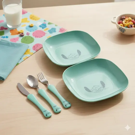 Kit Infantil Alimentação  5 Peças Simonaggio Refeição Pratos Talheres