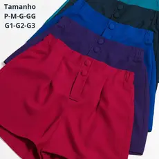 Short Feminino Alfaiataria Elegante - Cintura Alta com elastico Look moderno e Confortavel