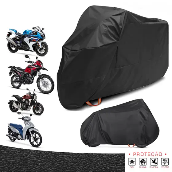 Capa Para Cobrir Moto Protetora Resistente Contra Sol Chuva Poeira Anti-Risco Forrada Impermeável