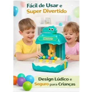 Máquina Pega Prêmio Dinossauro Infantil | Brinquedo Interativo +3 Anos