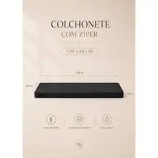 Colchonete 1,90 x 60 x 5 -escola , Academia , Creche , Treino Cor preto