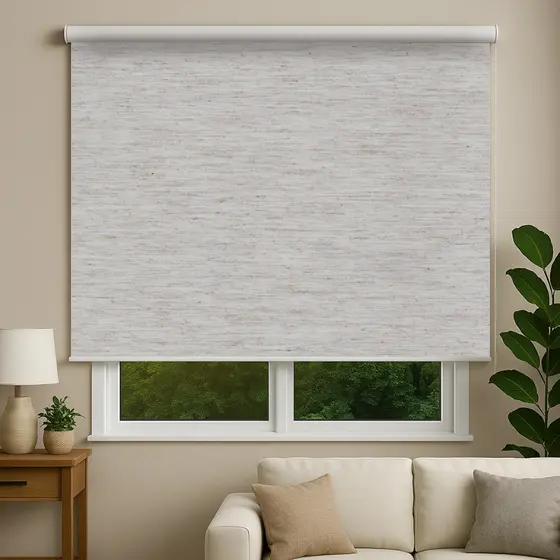 Persiana Cortina Rolo Blecaute Tecido Mescla Linho 1,40m X 1,40m Sala Quarto Escritório Blackout