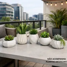 Kit 5 Vasos Diversos Para Decoração De Casa, Escritorio - Para Suculentas e Plantas Artificiais