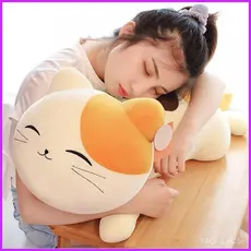 Boneca de Gato de Pelúcia Fofa para Crianças, Almofada de Gatinho Longa e Macia para Dormir de Barriga