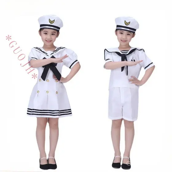 Fantasias Infantis FC 90-170CM para Uniforme de Halloween de Marinheiro Cosplay Meninas Festa Performance Meninos Fantas