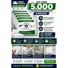 Interfolha Branco papel 2 dobras 20x21 5 pacotes28