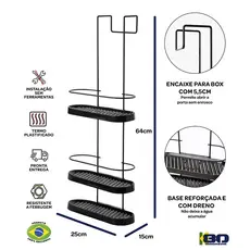 Porta Shampoo Box Organizador 3 Andares Sem Furo Não Enferruja