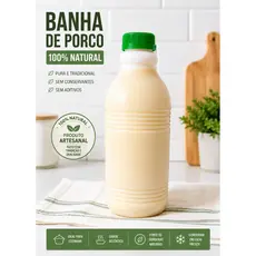 Banhas Suínas 1 Litro  De Minas  Gerais Gordura De Porco Natural
